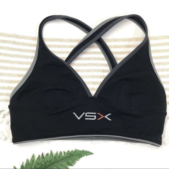 Victoria Secret Sport Black Cross Back Athletic Sports Bra - Picture 1 of 11